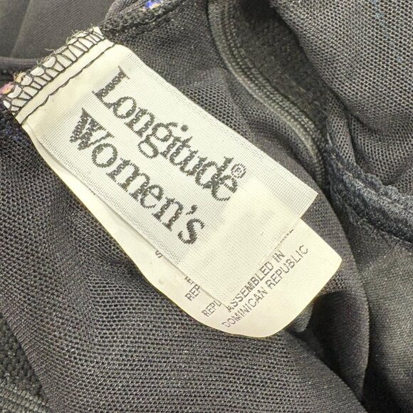 Longitude Womens 18W Black One-Piece Swimsuit With Multicolor Stripes & Scoop Ba - Picture 4 of 5